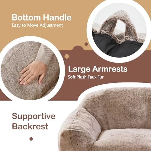 Homguava Spacious Giant Bean Bag Chair with Armrest