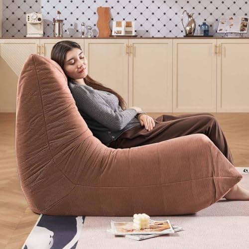 Ergonomic Bean Bag Chair with Memory Foam, Multi-Functional Living Room & Bedroom Sofa (Blue)