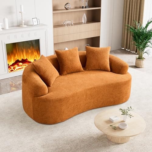 Modern Luxury 110" Oversized Curved Chenille Sectional Sofa, Cream White, No Assembly Needed