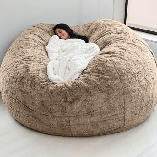 Kids & Adult Bean Bag Chair Cover, Gray PV Velvet (6FT)