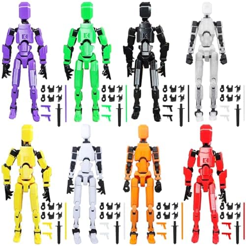 ONEST 8-Piece T13 3D Printed Multi-Jointed Robot Action Figures for Game Lovers
