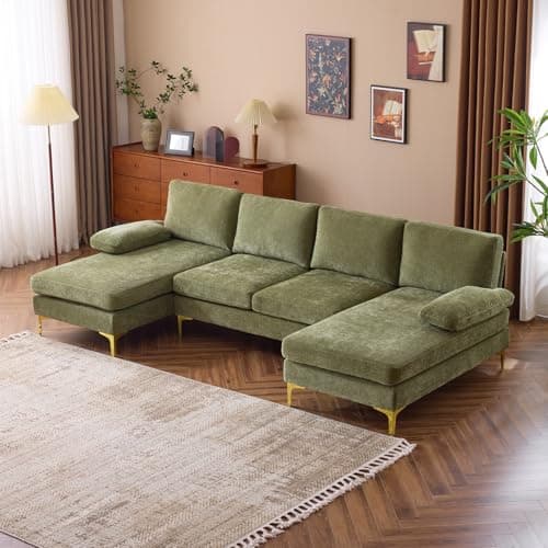 VINGLI Beige 4-Seat U-Shaped Sectional with Chaise for Living Room