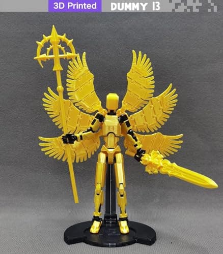 5.5 Inch 3D Printed T13 Multi-Jointed Action Figure with Weapons, Gold