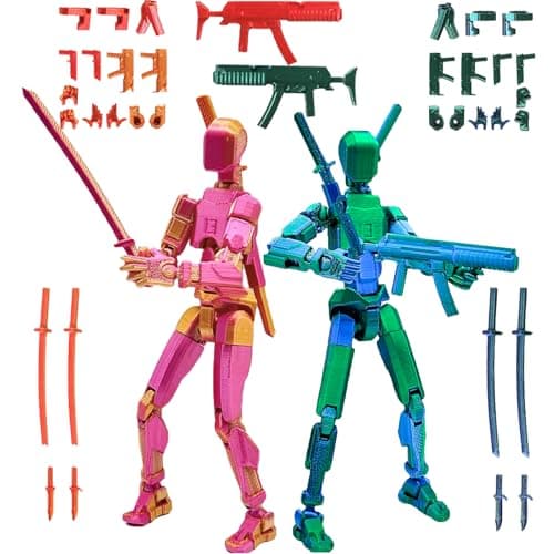 4 Packs T13 Action Figure Set, 3D Printed Robot Doll for Kids & Adults