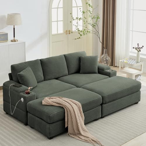 Oversized Grey Double Chaise Lounge with Ottomans and Armrest Storage for Living Room or Bedroom
Oversized Grey Corduroy Chaise Lounge with Cup Holder and USB Port for Living Room or Bedroom
Oversized Grey Chaise Lounge with Armrest Storage, Cup Hold