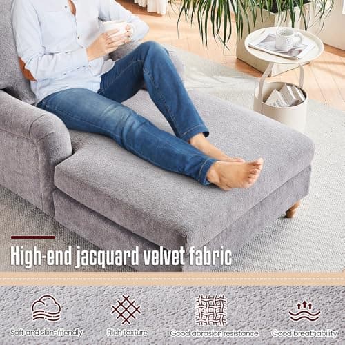 Antetek Adjustable Backrest Lounge Chair Indoor Grey