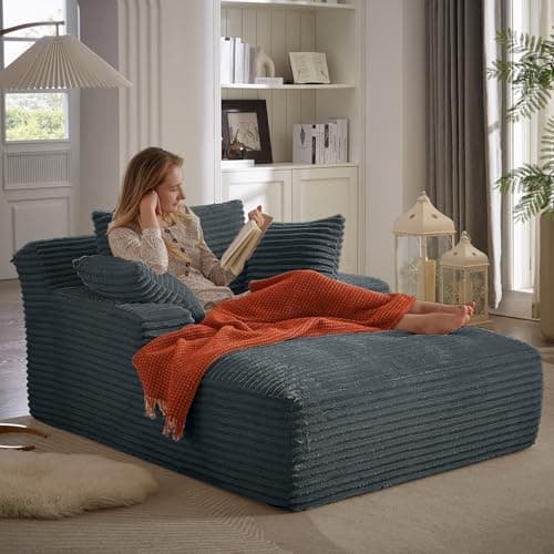 Oversized Chaise Lounge Chair for Living Room with 3 Comfy Pillows