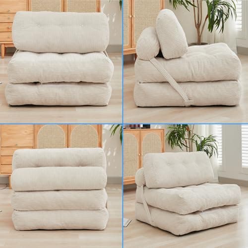 PureMind Convertible Sofa Bed, Portable Fold Out Chair, Comfortable Lounge