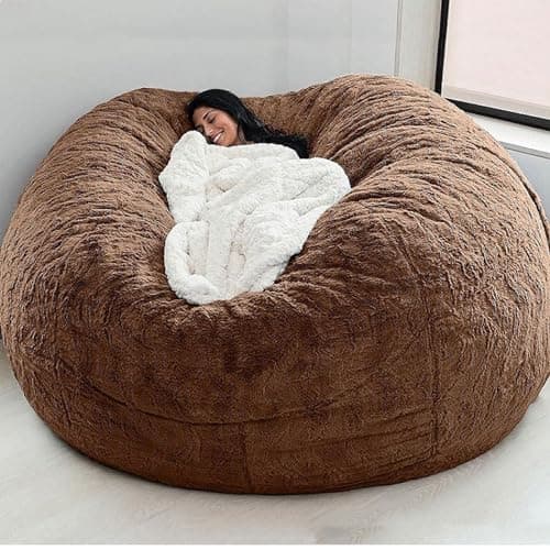 Kids & Adult Bean Bag Chair Cover, Gray PV Velvet (6FT)