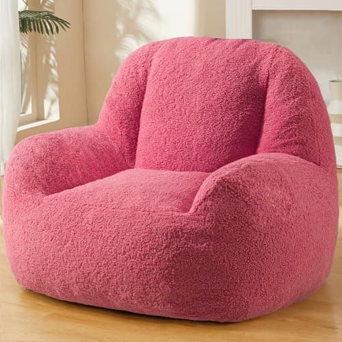 Homguava Giant Bean Bag Chair for Adults, Dark Grey Lazy Lounger with Filler Included