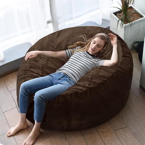 60" Dark Grey Oversized Bean Bag Sofa with Memory Sponge (5FT)