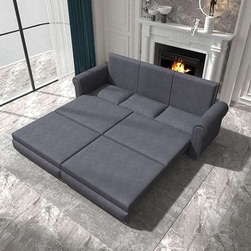 FANYE 63.8" Living Room Queen Sofabed 3-in-1 Convertible Sleeper Sofa