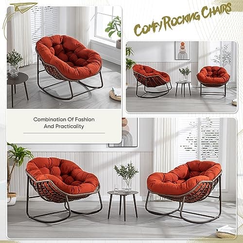 Antetek Outdoor Wicker Egg Chair, Comfortable & Oversized Lounge for Any Room