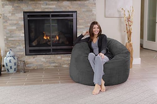 Charcoal Giant Chill Sack Bean Bag Chair - Memory Foam Sofa