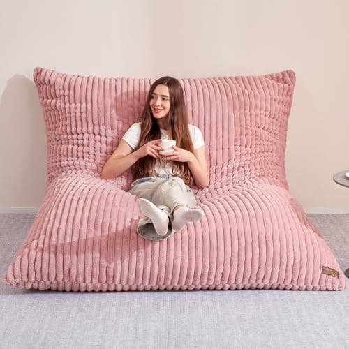 HABUTWAY White Giant Memory Foam 4-in-1 Bean Bag Chair