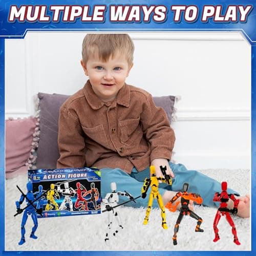 ZiZa T13 Action Figure Set, 5 Colors (Orange, White, Yellow, Blue, Red)