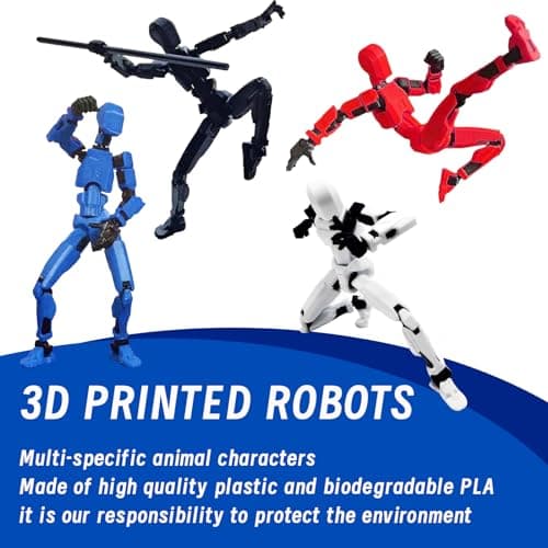Titan13 4-Pack 3D Printed Movable Action Figures, Kids' Game Gifts