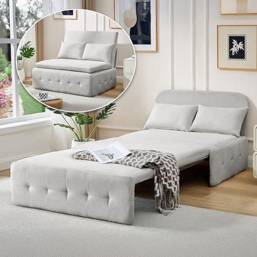 Dark Gray 3-in-1 Convertible Sofa Bed, Twin Pull-Out Futon Couch