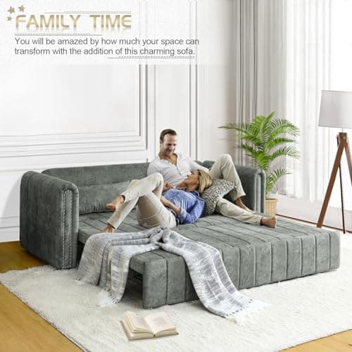 Modern Oversized Sleeper Sofa with Pullout Bed for Living Room
