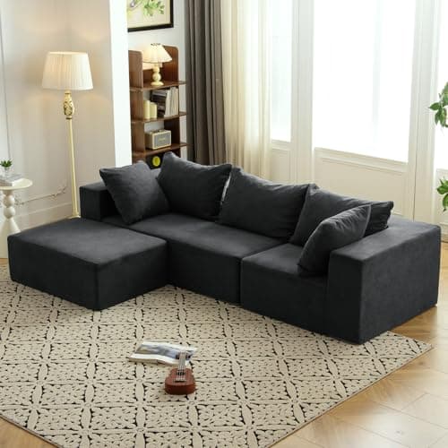 Vamcheer Modern L-Shaped Sectional Sofa with Chaise, Gray