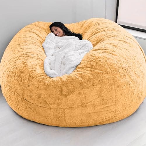 Kids & Adult Bean Bag Chair Cover, Gray PV Velvet (6FT)