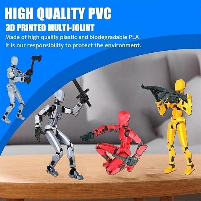 Pre-Assembled T13 Anti-Gravity Magnetic Action Figure Set (Red+Blue)