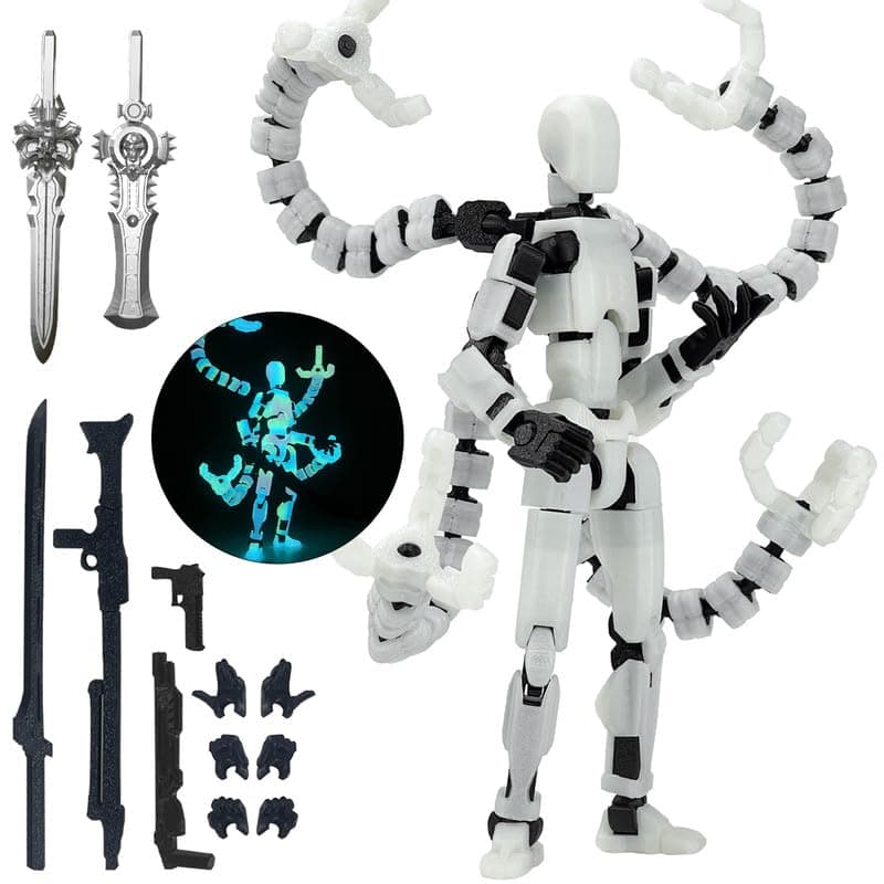 Lucky 13 3D Printed Four Claws Robot, 5.2 Inch (Gold)