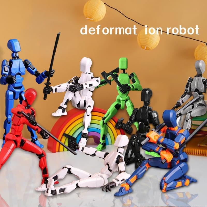 Pre-Assembled T13 Anti-Gravity Magnetic Action Figure Set (Red+Blue)