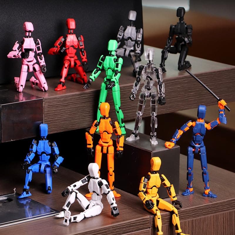 Titan 13 and Nova 13 Action Figure Set, 3D Printed Multi-Articulated Robots (9pcs)