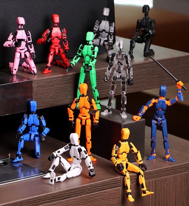 T13 Action Figure Set (4pcs) - Black, Red, Yellow, Blue:Collections of Exquisite Art