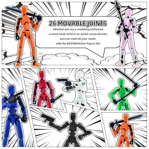 T13 Action Figure Accessories, Multijointed Movable Dummy 13 for Collectors (Multicolor-3)