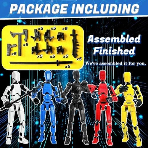Baiyou T13 Action Figure Set 3D Printed with Box (5 Colors)