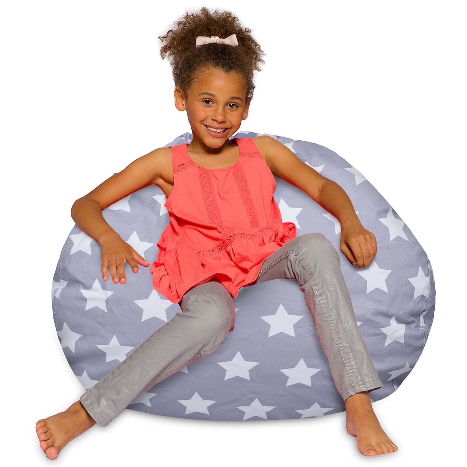 Posh Creations White Stars Bean Bag Chair - Large