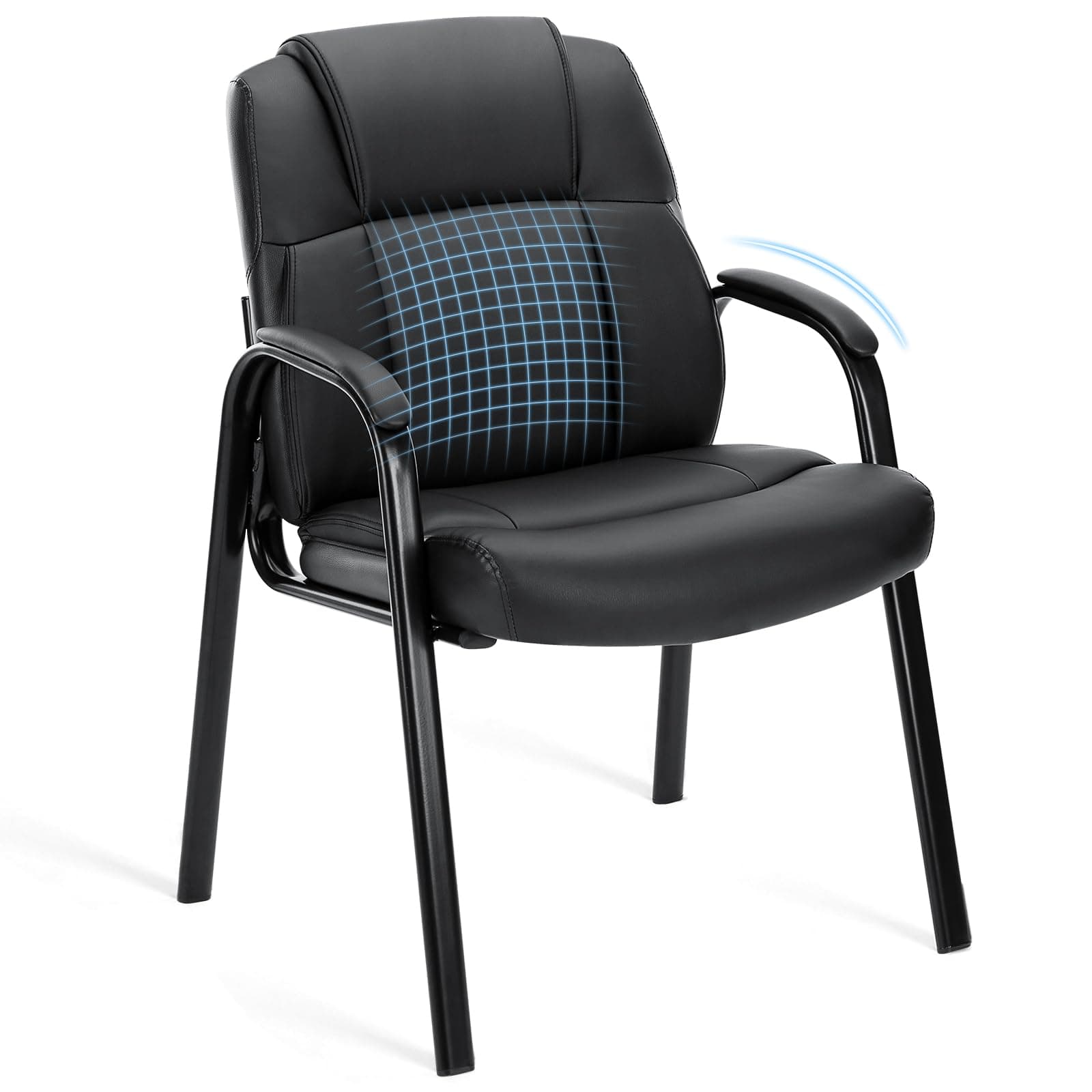 OLIXIS Leather Reception Chair for Waiting Rooms and Offices