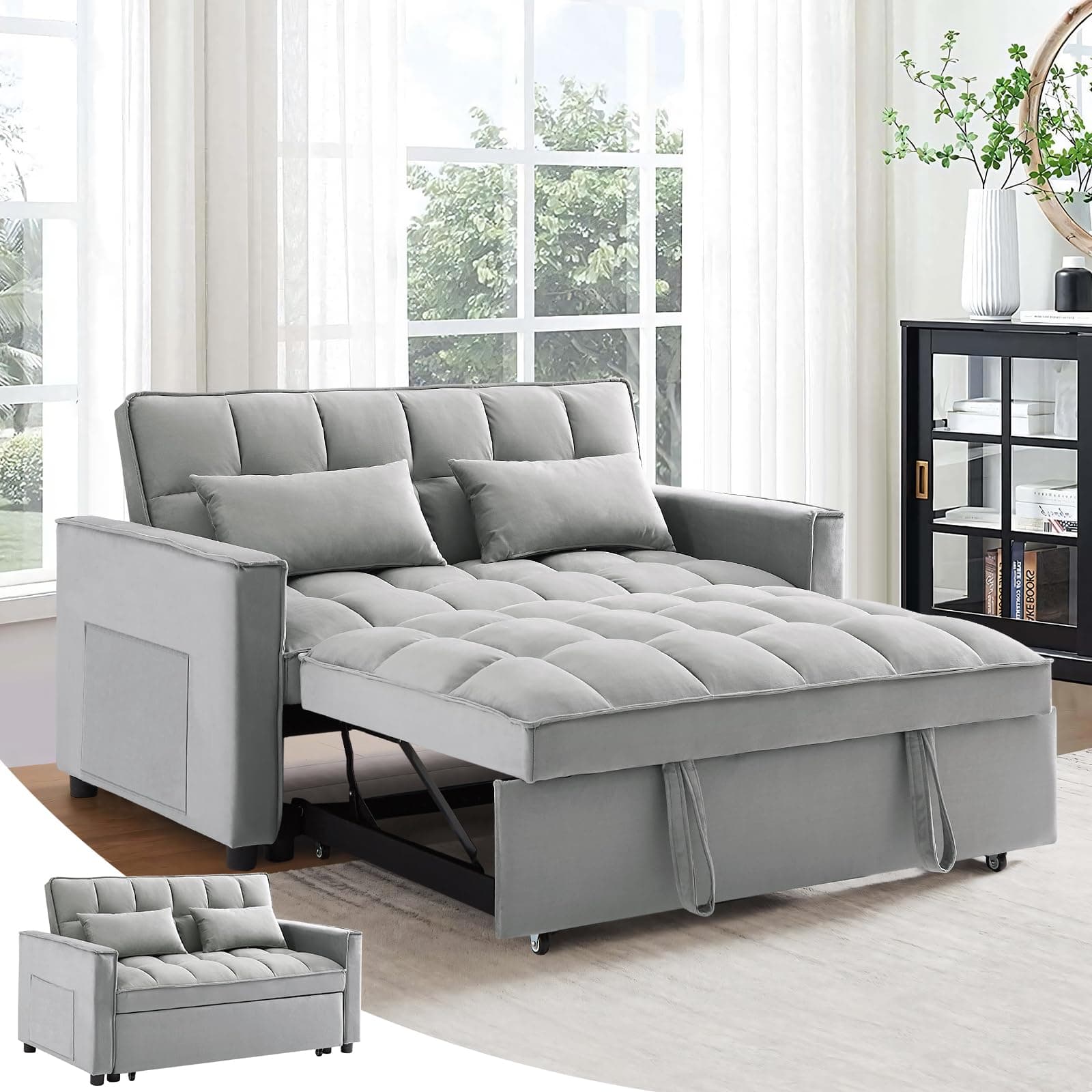 3 in 1 Convertible Sleeper Sofa Bed for Small Spaces