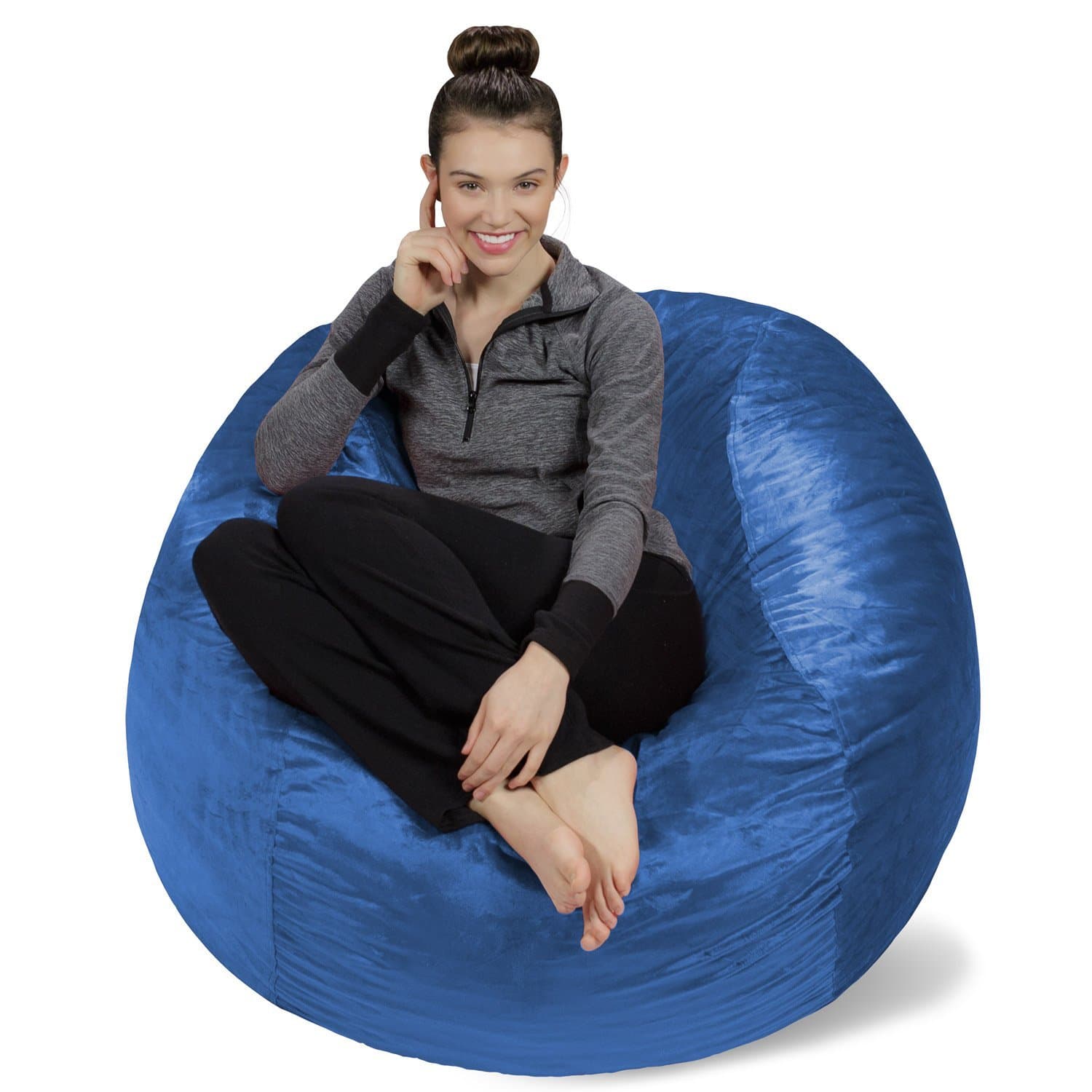 Royal Blue Memory Foam Bean Bag Chair - Ultra Soft & Plush 4'