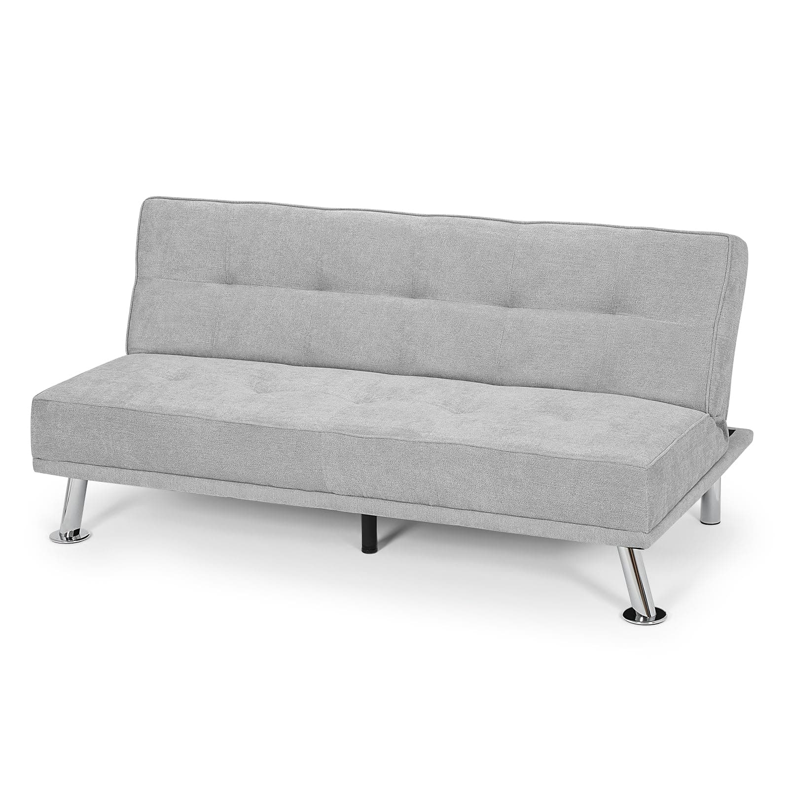 Athena Collection Grey 5 Position Reclining Futon Sofa Bed
