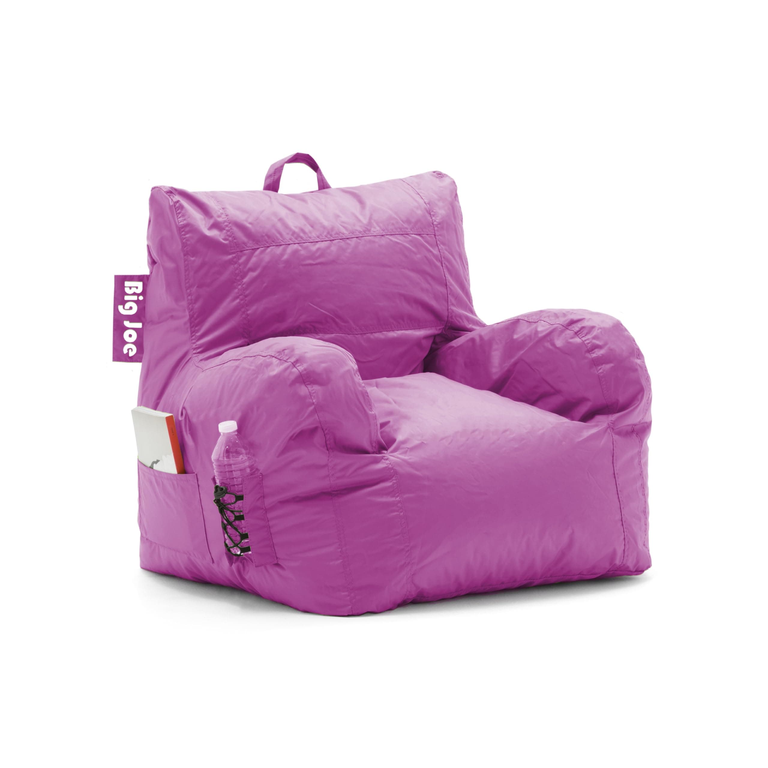 Radiant Orchid Big Joe Dorm Bean Bag Chair with Drink Holder, Smartmax Durable Polyester Blend