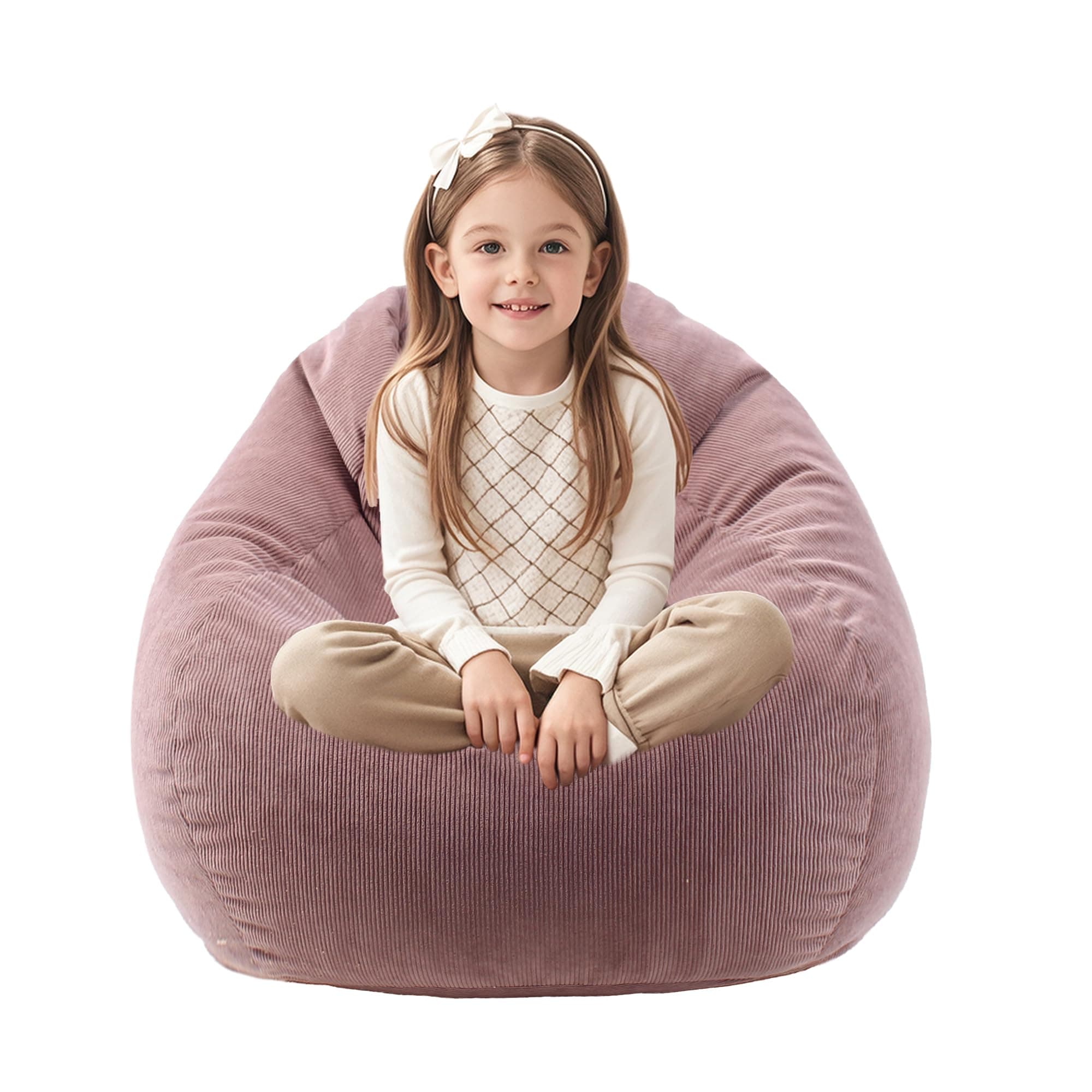 Dusty Pink Memory Foam Bean Bag Chair for Kids/Teens