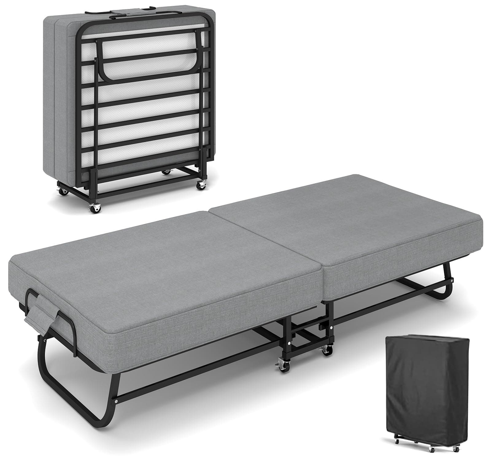 SADENICEL Portable Folding Bed with Memory Foam Mattress