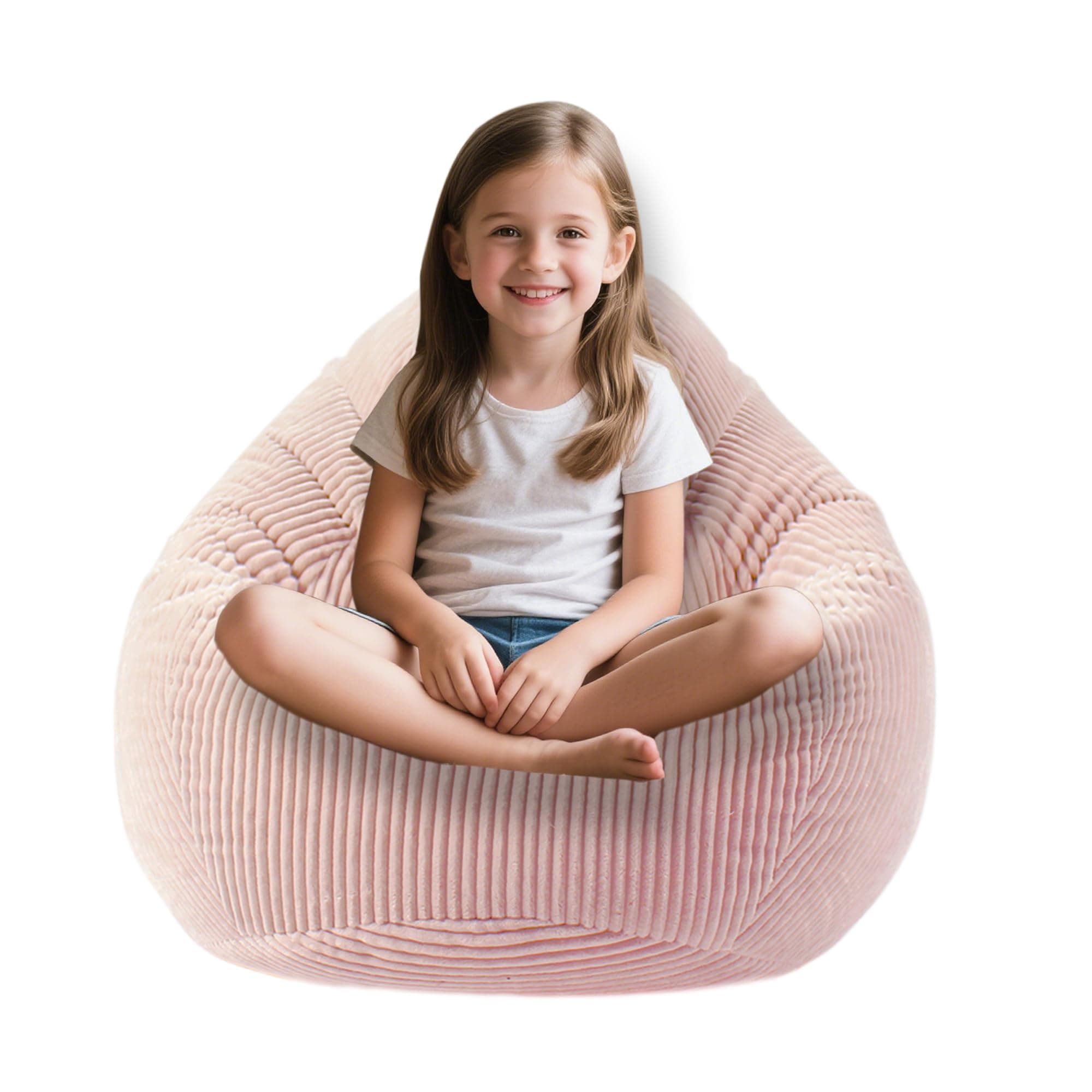 Light Pink Memory Foam Bean Bag Chair for Kids & Teens