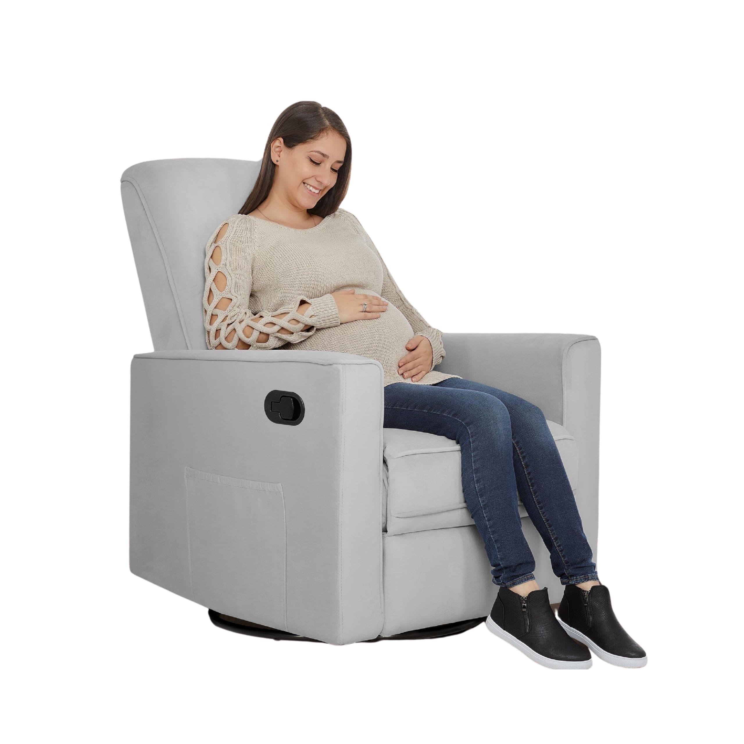 Raleigh Upholstered Swivel Glider Rocking Chair for Nursery, Certified & Reclining