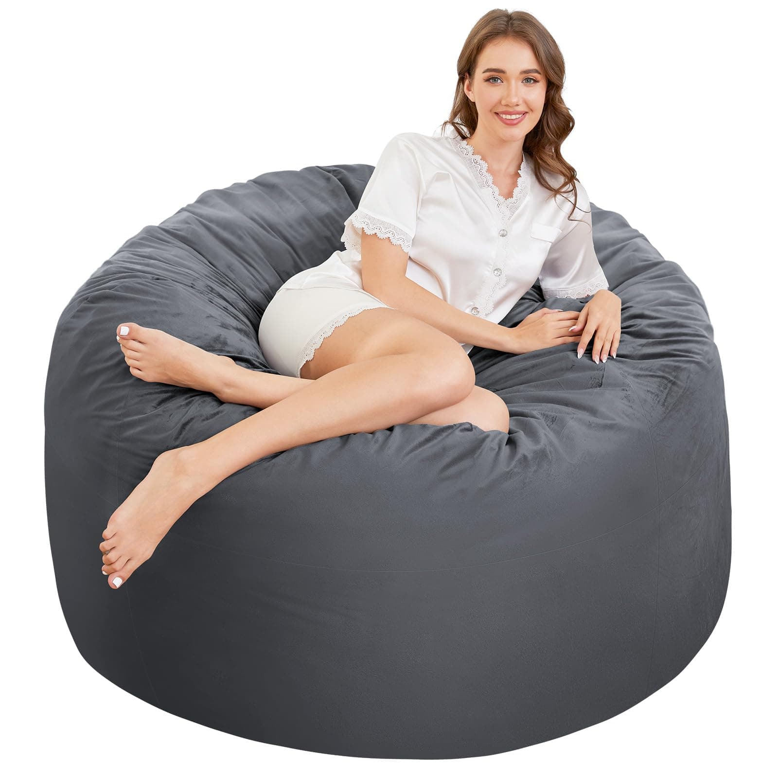 3ft Memory Foam Bean Bag Chair - Soft & Fluffy for Adults/Teens