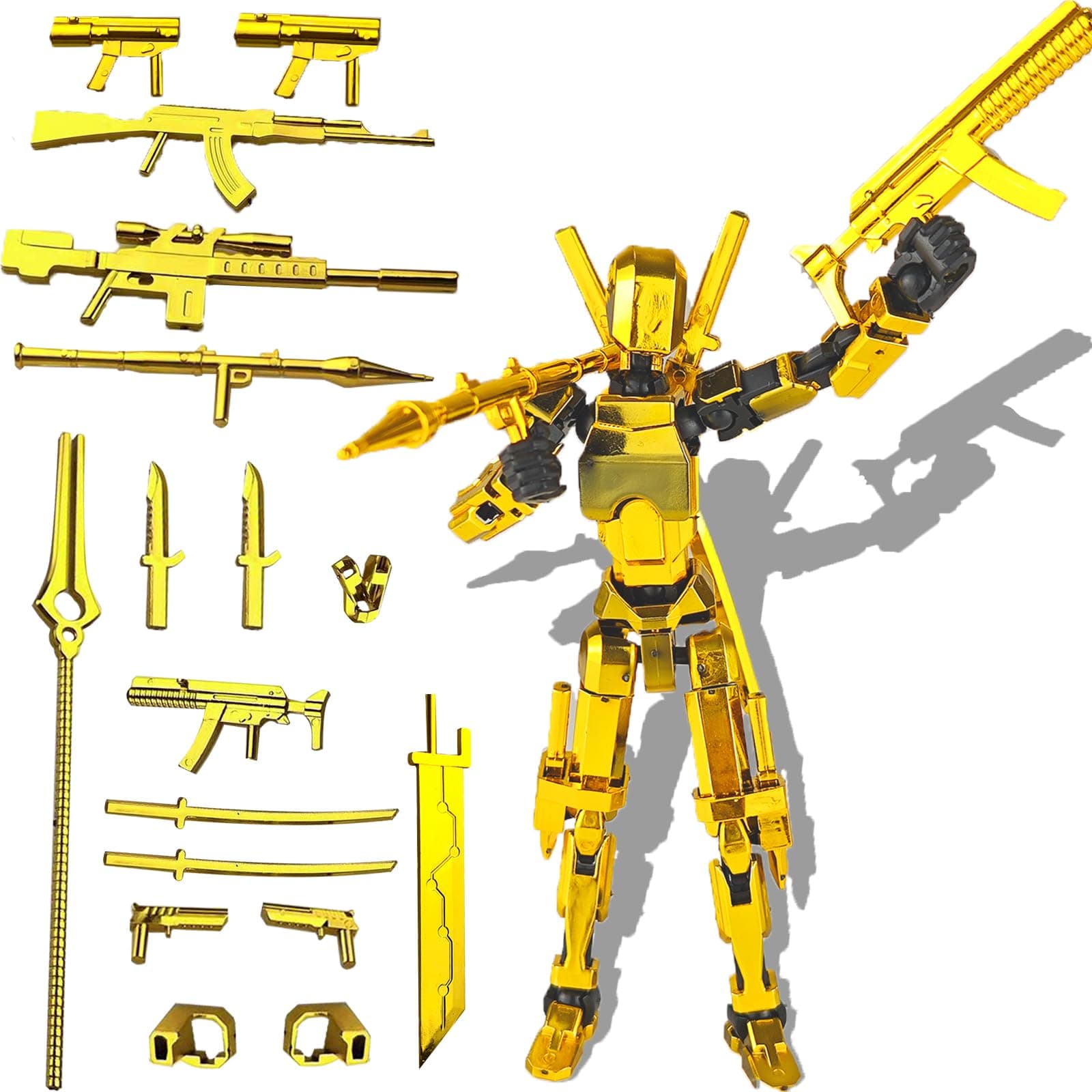 Lucky Lucky 13 Movable T13 Robot Action Figure, Desktop Gift for Toy Lovers