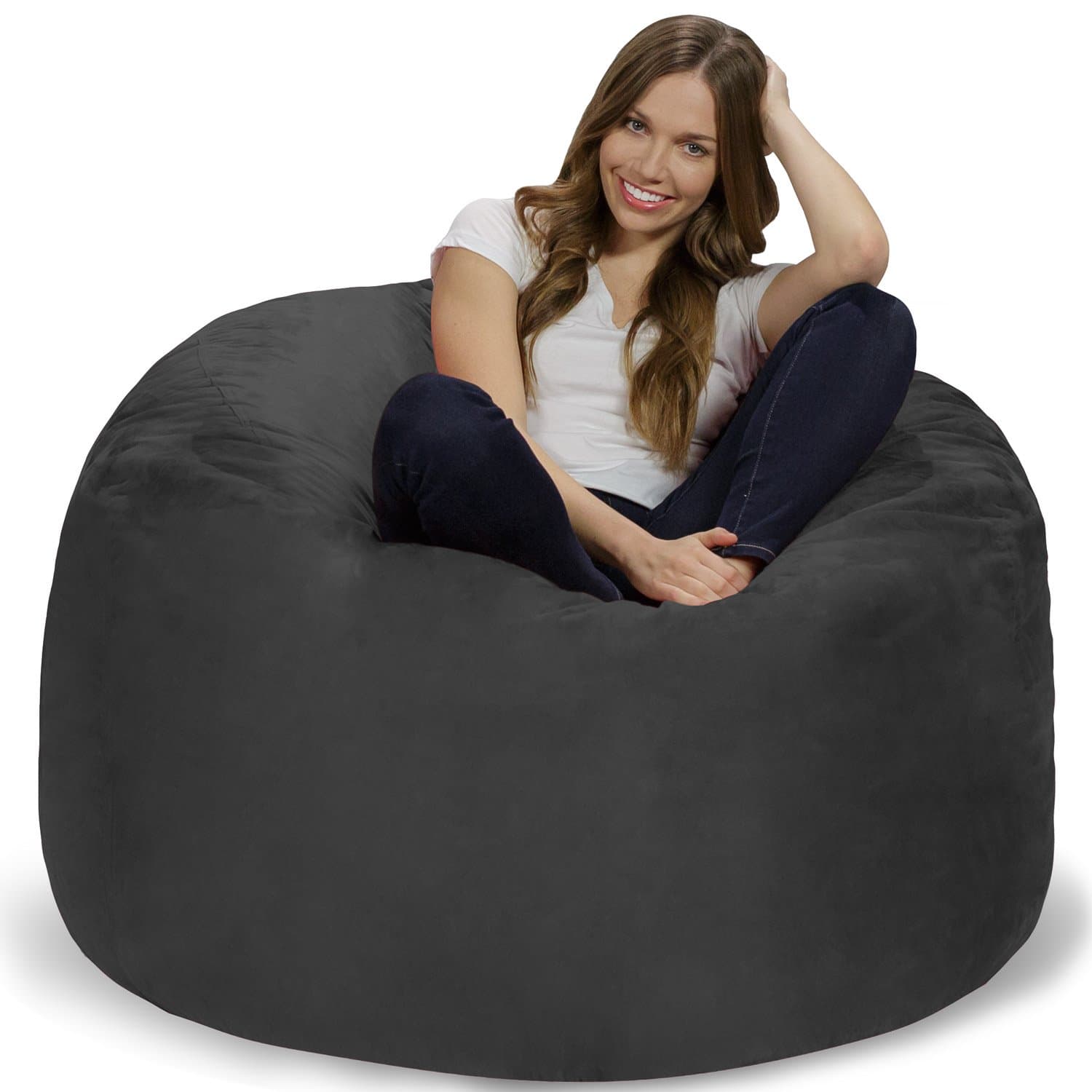 Charcoal Giant Chill Sack Bean Bag Chair - Memory Foam Sofa