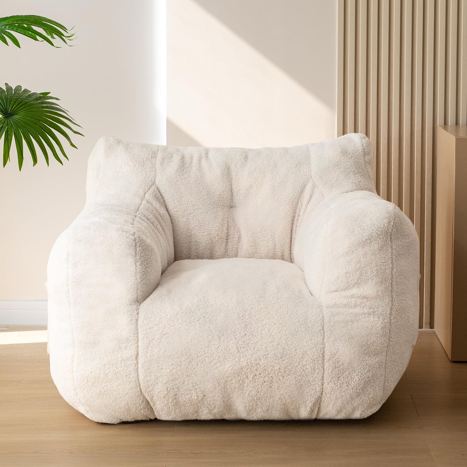 MAXYOYO Sherpa Tufted Bean Bag Chair, Living Room Sofa for Adults & Kids