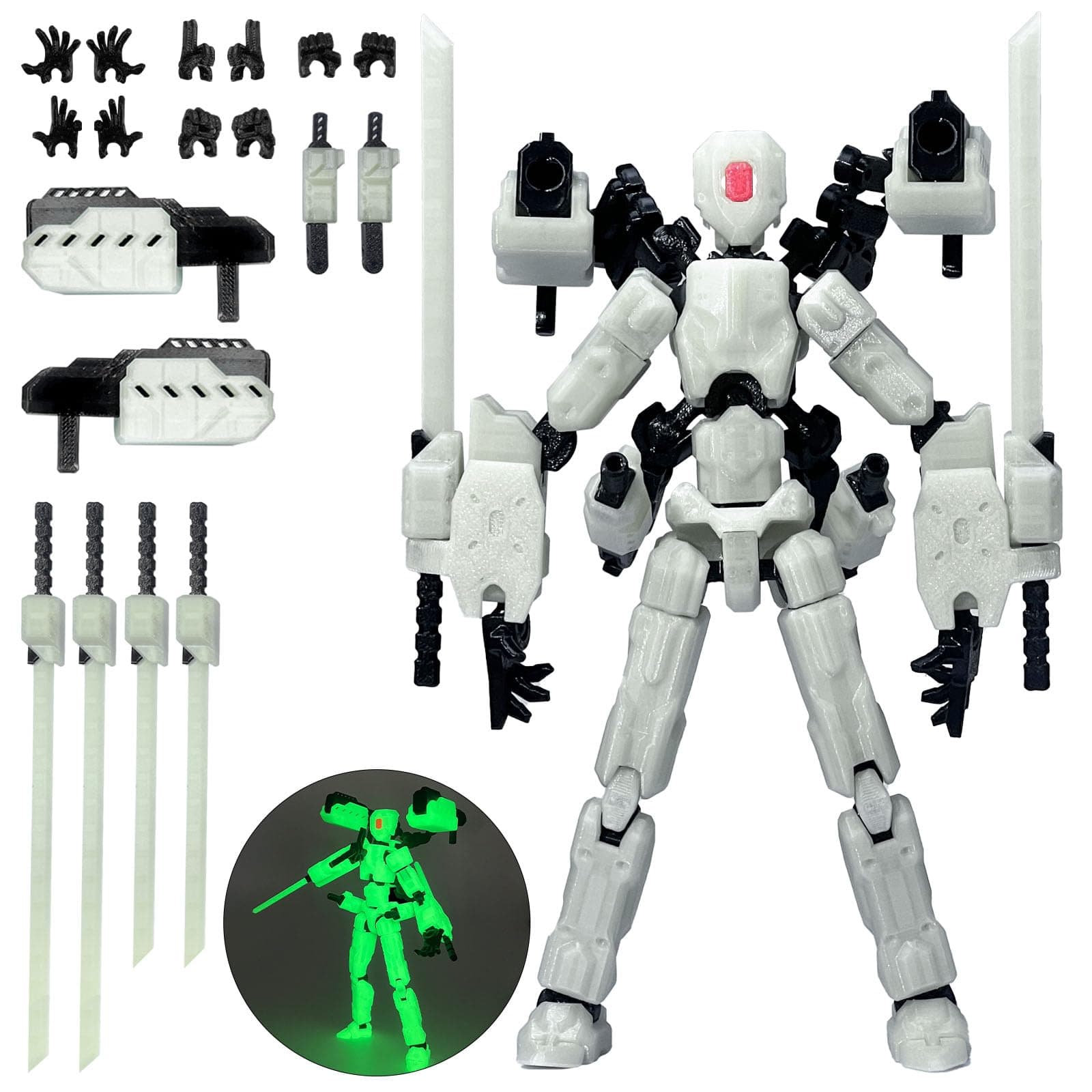 Luminous 8-inch Lucky 13 Action Figure, Nova T-13 Dummy 13 Mobile Robot Toys