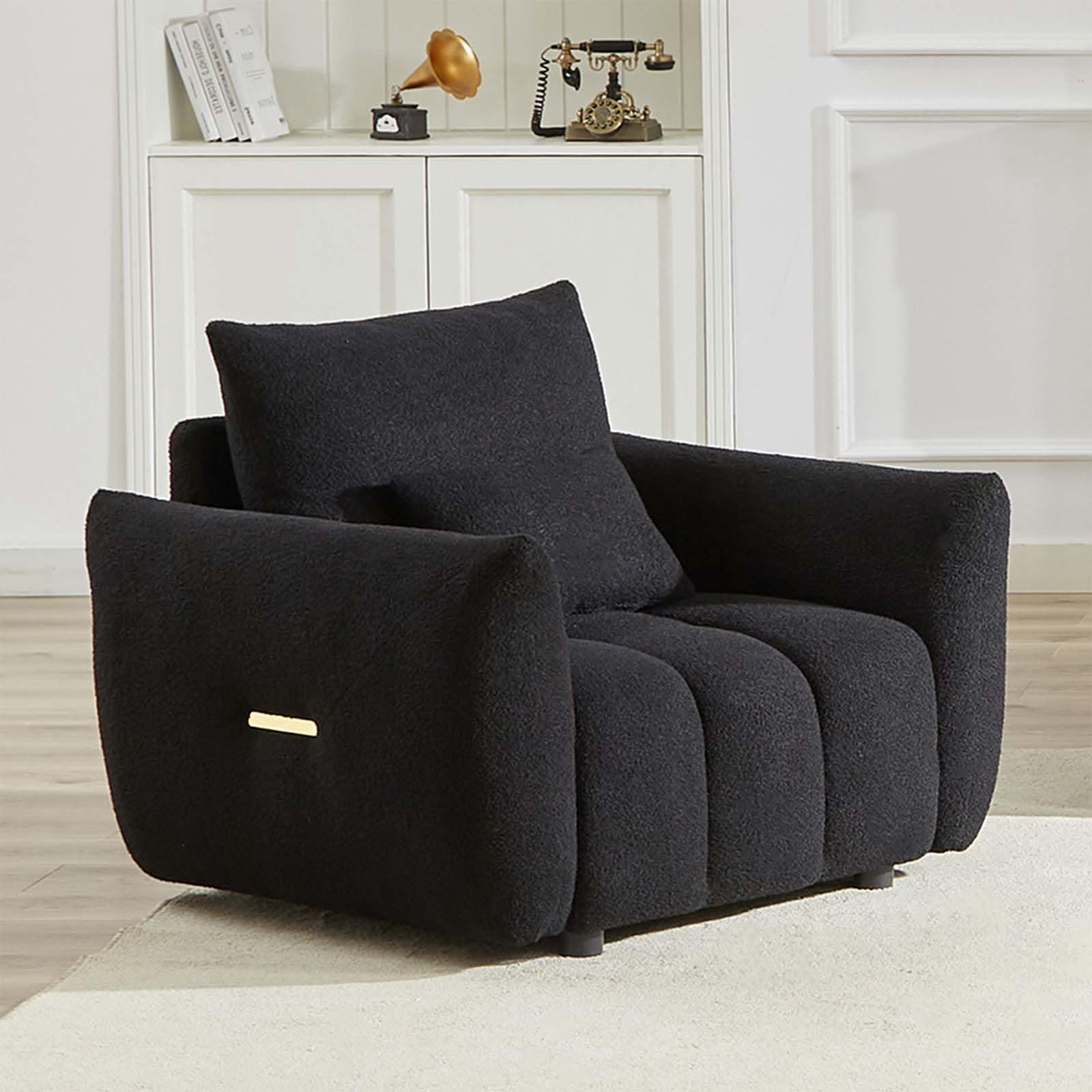 Modern Accent Single Sofa Chair for Urban Dwellers, Black