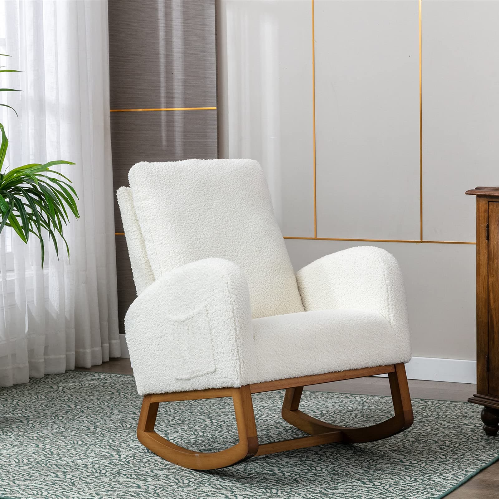 Modern White Rocking Chair for Nursery and Kids