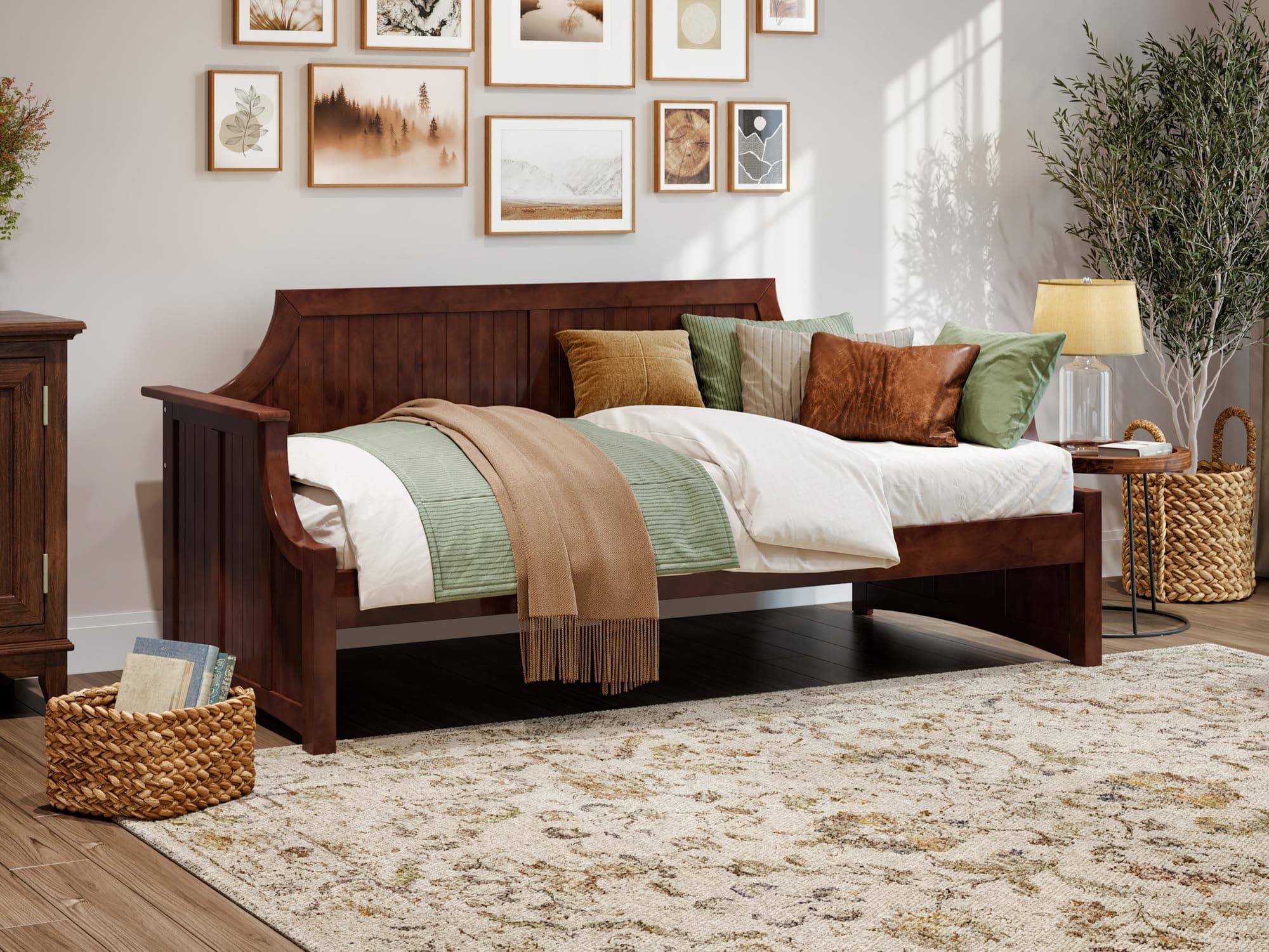 Walnut AFI Cambridge Twin Wood Daybed
